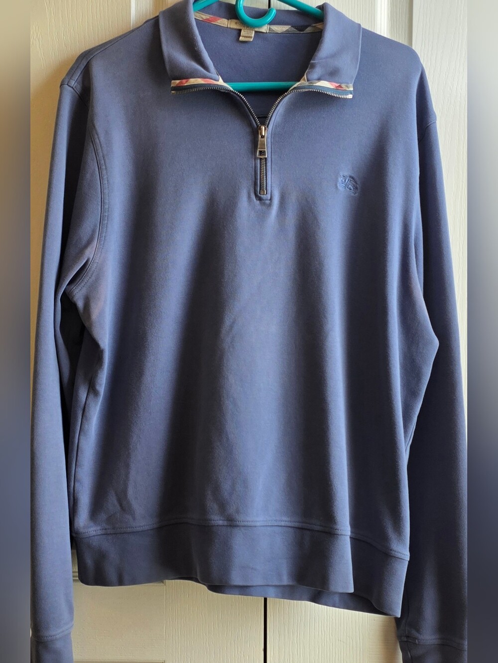 Burberry Brit Men's XL Light Blue Quarter-Zip Sweater